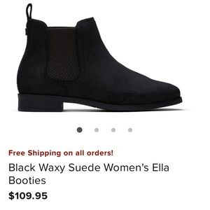 Worn once! Toms women’s black booties, size 9